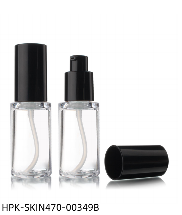 Transparent Plastic  Bottle with Black Cap